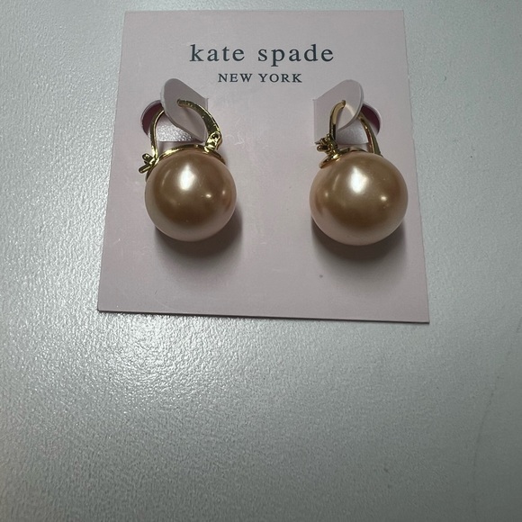 kate spade Jewelry - New Kate Spade Signature Pink Pearl Drop Earrings